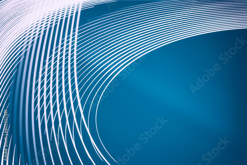 Curve Lines Design in Abstract Blue and White Background.