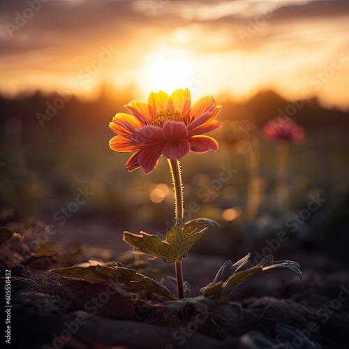 flower in sunset