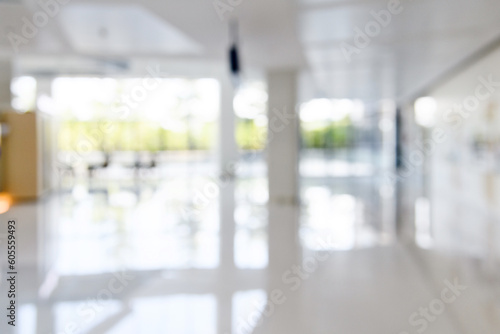 Abstract blurred background of empty office lobby