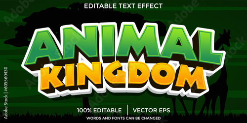 Animal editable text effect template
