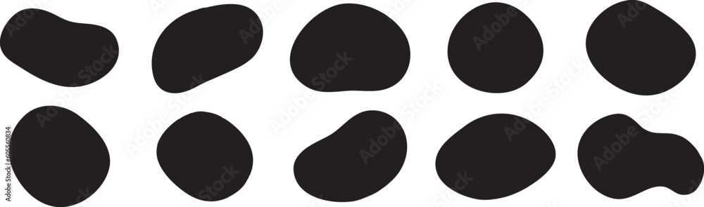 かわいい抽象的なゆるゆるフレーム　Set of cute abstract shapes.Vector loose frame.