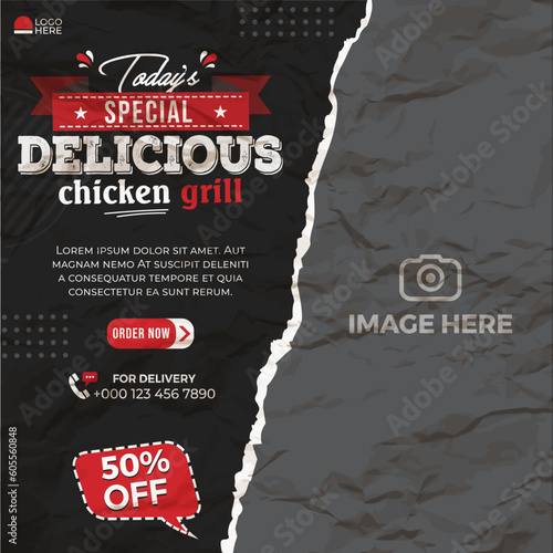 special delicious food social media banner post template photo