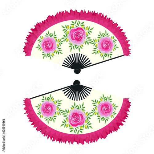Flat illustration of korean traditional fan