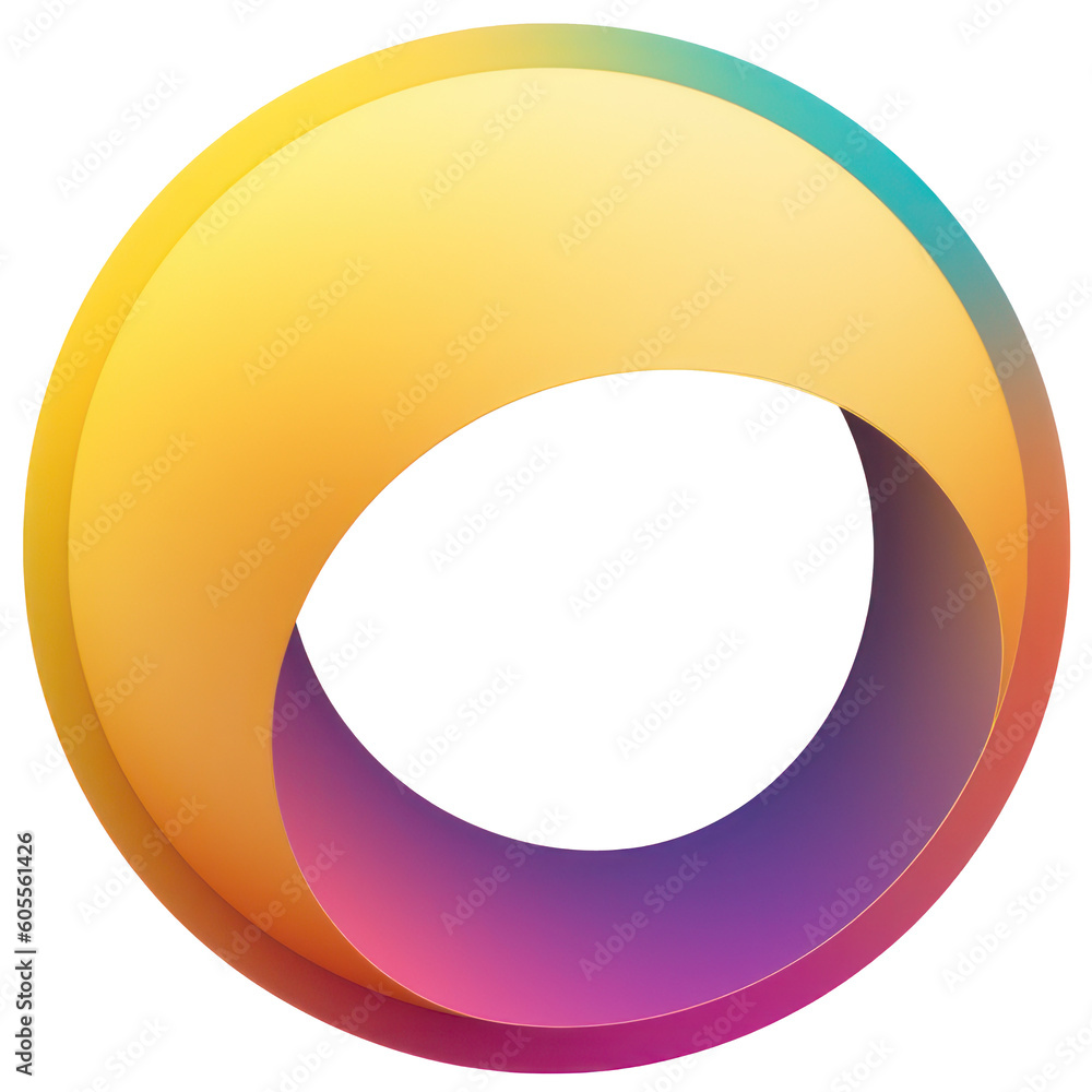 Colourful circle in the style of gradient color blends. Created with generative AI technology.