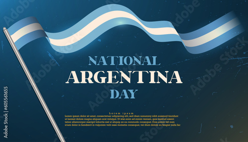 Argentina National Day.  Happy Independence and freedom day. The vintage color concept with the Argentina flag. Poster design vector illustration.