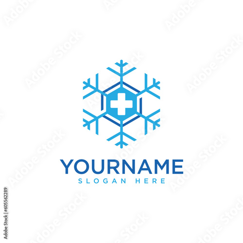 Snowflake logo sign symbol for cryo therapy