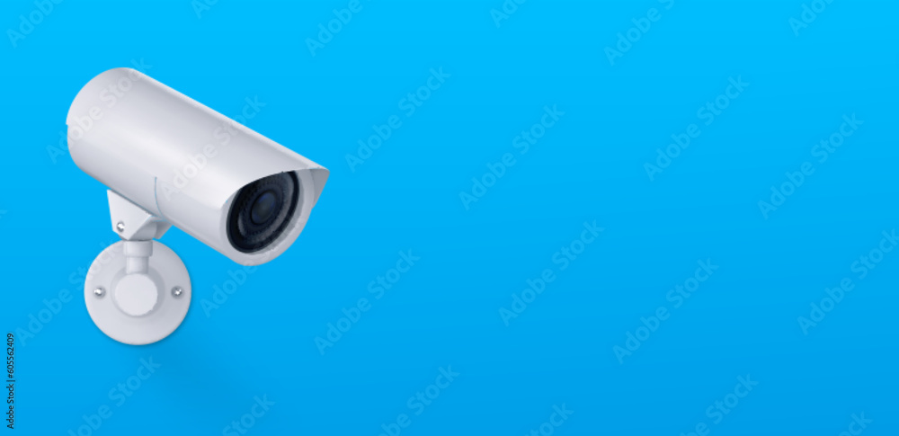 3d vector white safety security video spy camera. Cctv system equipment illustration for watch and recording hidden on street building wall. Realistic header concept for protect and observe privacy 3d vector white safety security video spy camera. Cctv system equipment illustration for watch and recording hidden on street building wall. Realistic header concept for protect and observe privacy