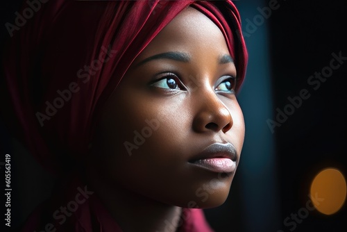 African muslim woman in hijab. AI generative