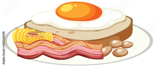Isolated healthy breakfast cartoon
