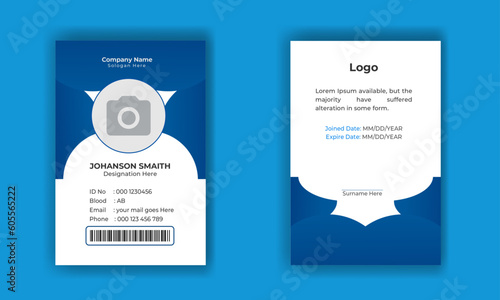 Blue Color School and College Student Id Card Design