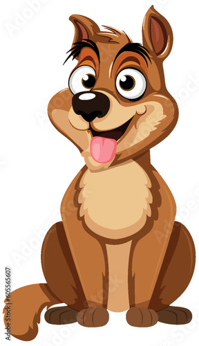 Adorable Brown Dog Cartoon Character
