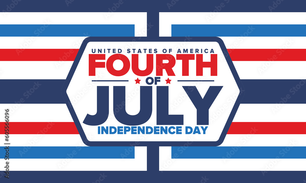 Independence Day in United States of America. The Fourth of July. Happy national holiday, celebrated annual in July 4. American flag. Country freedom day. Patriotic event design. Vector poster Independence Day in United States of America. The Fourth of July. Happy national holiday, celebrated annual in July 4. American flag. Country freedom day. Patriotic event design. Vector poster