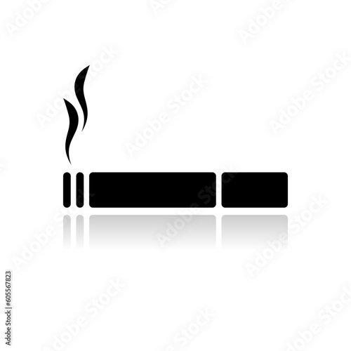 Black smoking cigarette icon flat vector design