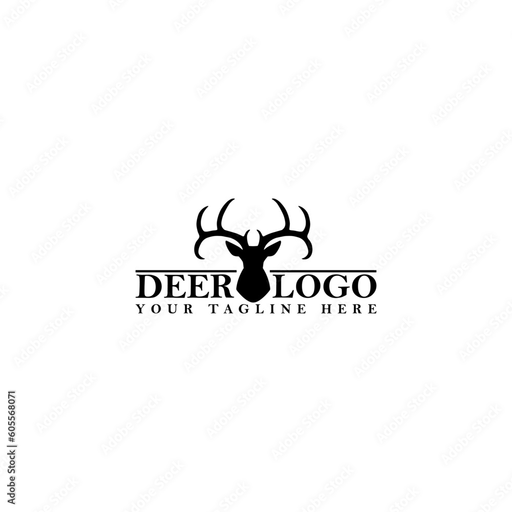 Deer logo design template isolated on white background Deer logo design template isolated on white background