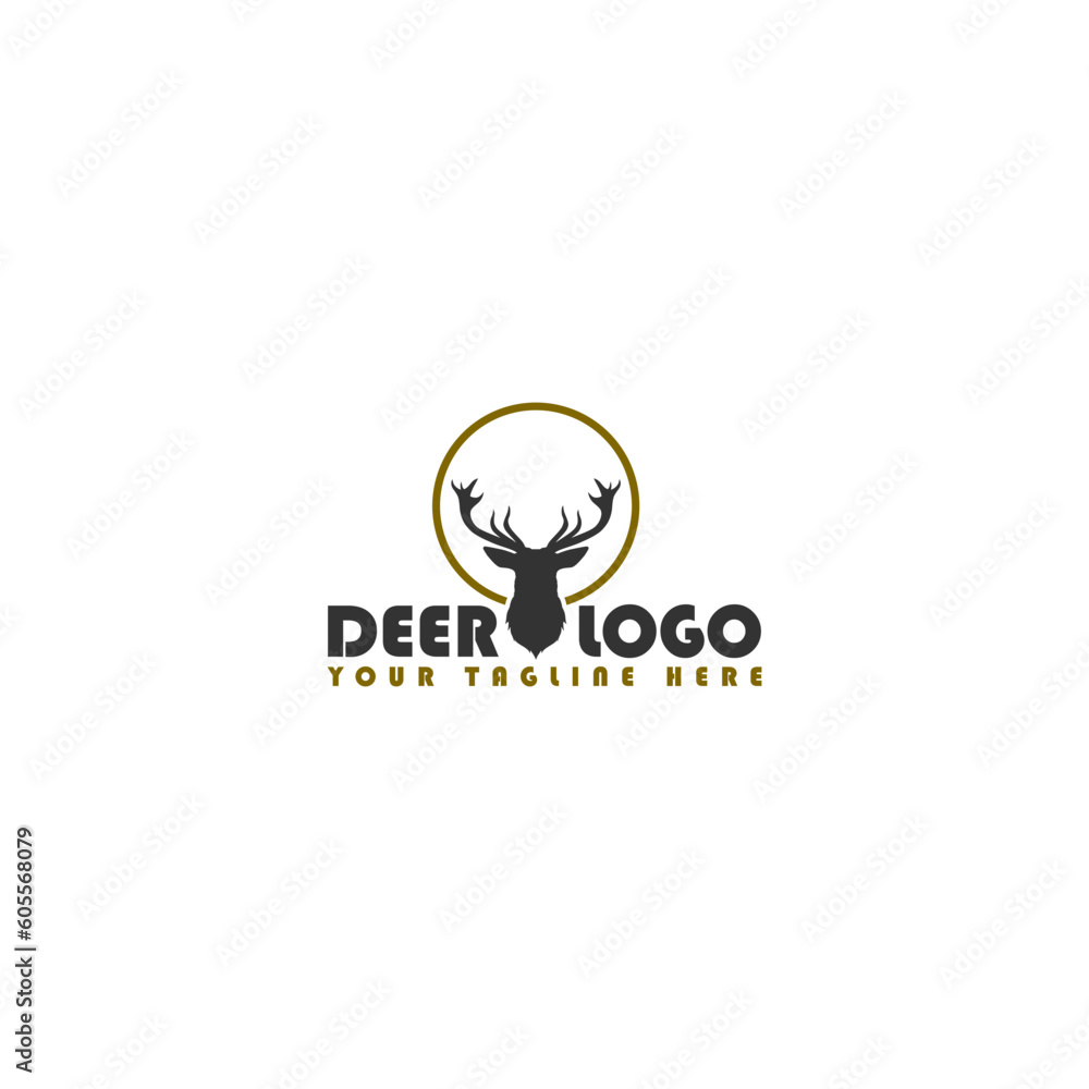 Obraz premium Deer logo design template isolated on white background