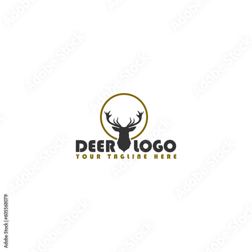 Deer logo design template isolated on white background