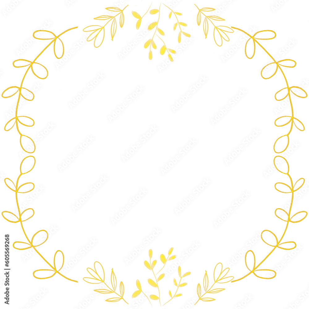 Gold Leaf Frame Wreath Design, Holiday Bokeh Background Gold Leaf Frame Wreath Design, Holiday Bokeh Background