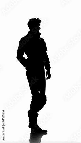 Stylish Gentleman Silhouette Standing in Serenity