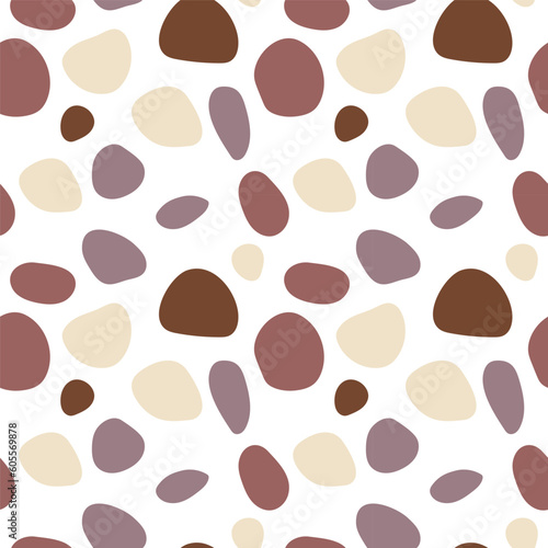 Abstract seamless pattern with Brown spots. Vector doodle illustration on white background. spots for fabrics, textiles, and ect.