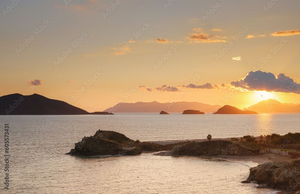 over the sea coast, travel in Turkey, Fethiye city. over the sea coast, travel in Turkey, Fethiye city.