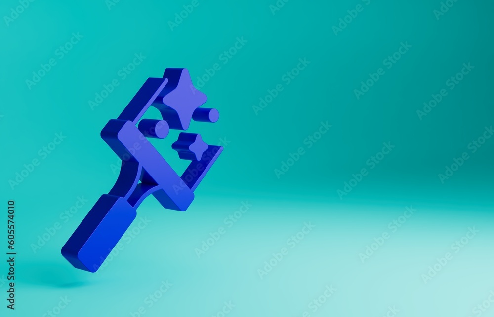 Blue Cleaning service with of rubber cleaner for windows icon isolated on blue background. Squeegee, scraper, wiper. Minimalism concept. 3D render illustration Blue Cleaning service with of rubber cleaner for windows icon isolated on blue background. Squeegee, scraper, wiper. Minimalism concept. 3D render illustration