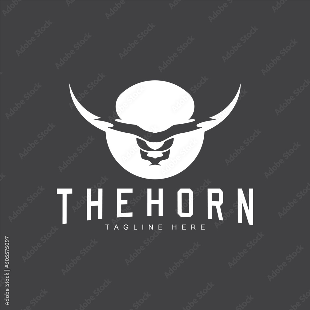 Horns Logo, Long Horned Texas Bull Bull Vector, West Country Old Vintage Design, Silhouette Illustration Icon Horns Logo, Long Horned Texas Bull Bull Vector, West Country Old Vintage Design, Silhouette Illustration Icon