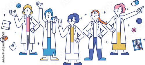 薬剤師の職業に就く女性のイラスト