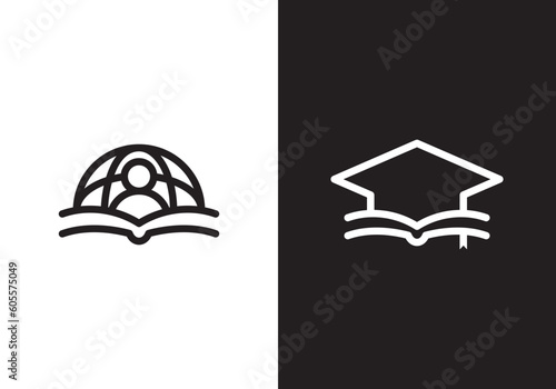 world education logo design vector graphic icon.