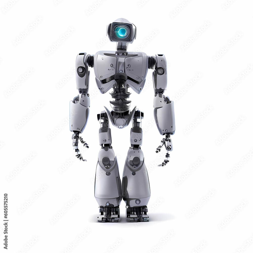 Fototapeta premium blue screen robot isolated