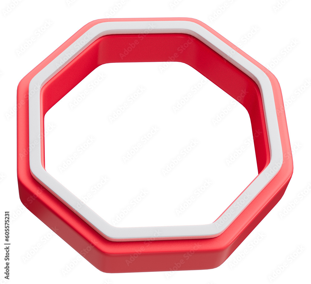 Colorful hexagon shape icon 3d render cutout Colorful hexagon shape icon 3d render cutout