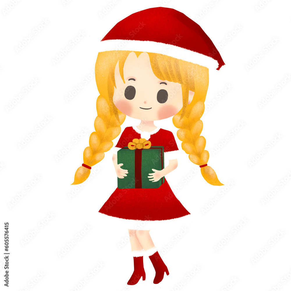 Santa Santy girl - Gift, Christmas, celerbration. Cute character. Transparent background. png Santa Santy girl - Gift, Christmas, celerbration. Cute character. Transparent background. png