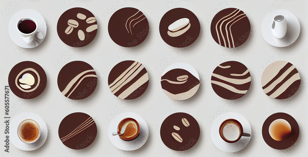 Fototapeta premium Minimalist Coffee Vector Backgrounds. Captivating Design Templates for Coffee Shops and Social Media. generative ai.