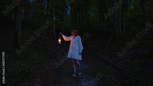 girl in dress walking alone
