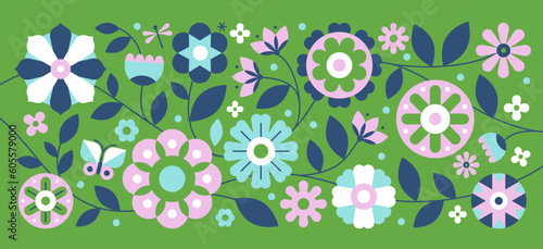 Vector set of abstract creative backgrounds in minimal trendy style with geometric flowers - design templates for social media stories and posts - summer design