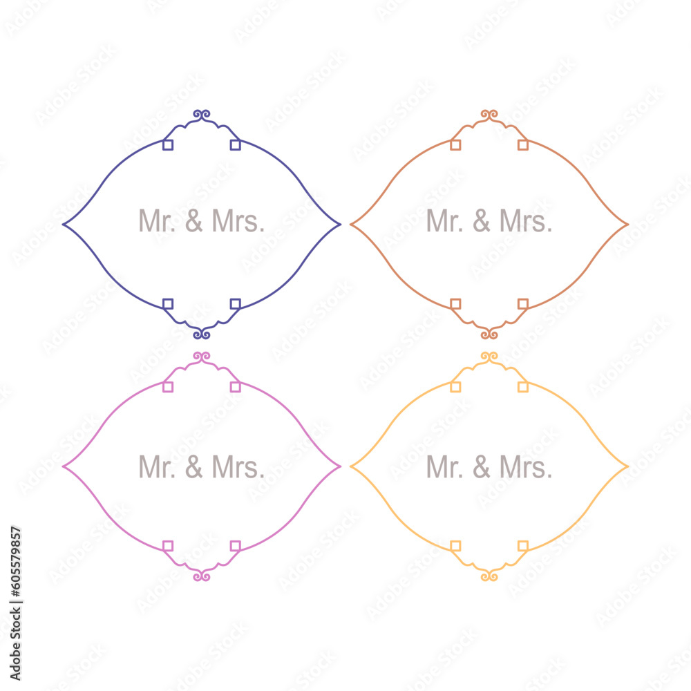WEDDING DAY ORNAMENTAL FRAMES, LABELS COLLECTION ISOLATED ON WHITE WEDDING DAY ORNAMENTAL FRAMES, LABELS COLLECTION ISOLATED ON WHITE