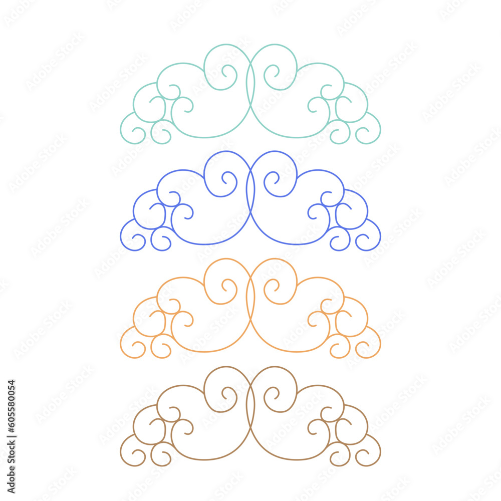 Luxury Wedding Ornaments Collection isolated on White Luxury Wedding Ornaments Collection isolated on White