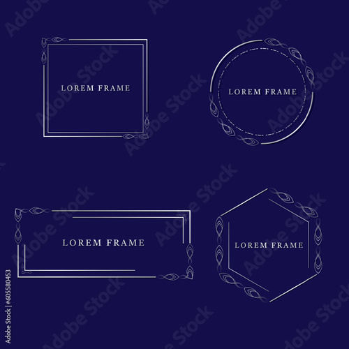 silver set of flourish frame  design