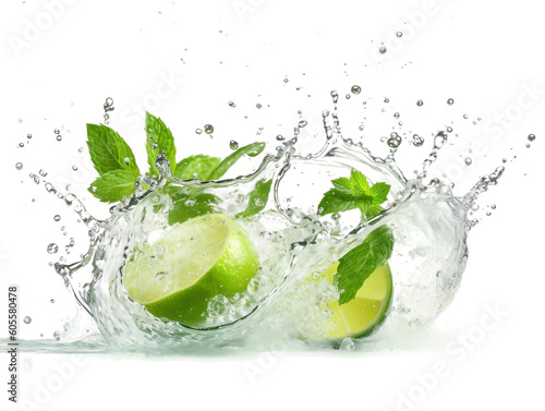 Fresh sour lime citrus with splashes of water