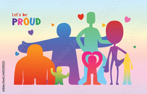 Gardient People In Several Shape And Color For Diversity Human, Pride Month, Vector, Illustration