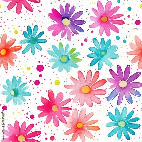 Fashionable pattern watercolor simple flower Floral seamless background for textiles, fabrics, covers, wallpapers, print, gift wrapping and scrapbooking   © PinkiePie