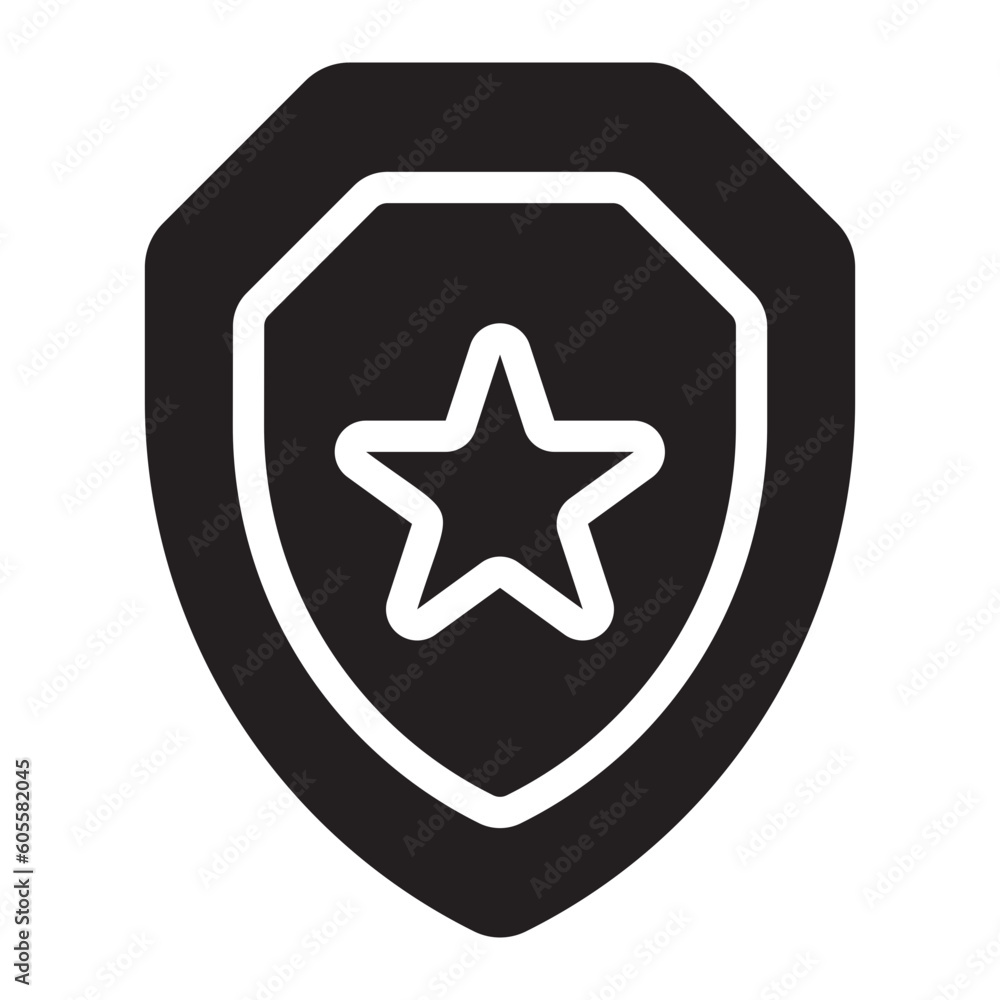 sheriff badge glyph icon sheriff badge glyph icon