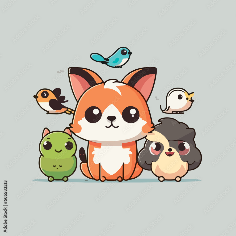 Vector logo illustration of a cute baby animal, in a cartoon style Vector logo illustration of a cute baby animal, in a cartoon style