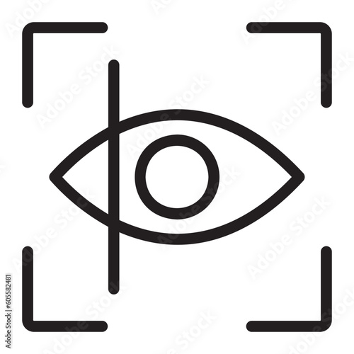 eye scanner line icon