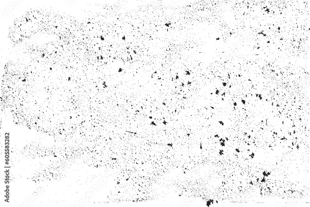 Distressed grain and dust background vector. Grainy surface texture vector on a white background. Gritty surface texture and rusty metal surface for backgrounds. Black and white dusty grunge effect.