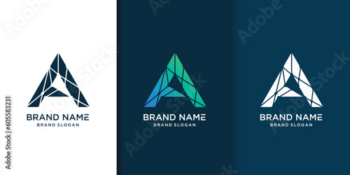Logo letter A design vector with modern creative style concept