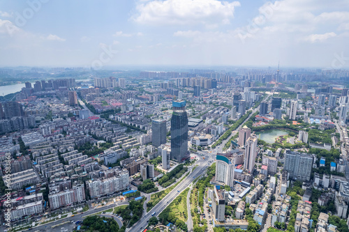 Aerial photography of urban buildings in Tianyuan District, Zhuzhou, China