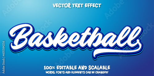 basketball text effect template with bold style use for business logo and brand