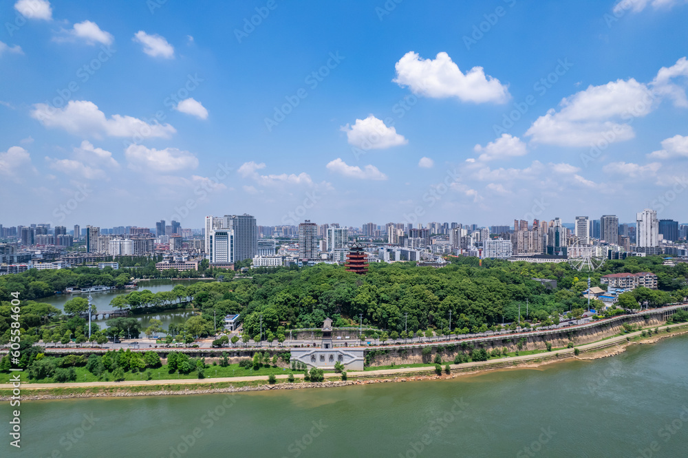 Aerial photography of Shennong Park in Zhuzhou, China