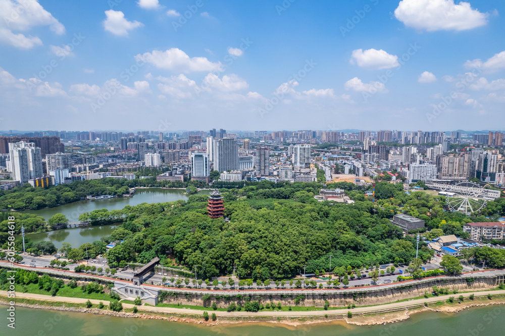 Aerial photography of Shennong Park in Zhuzhou, China