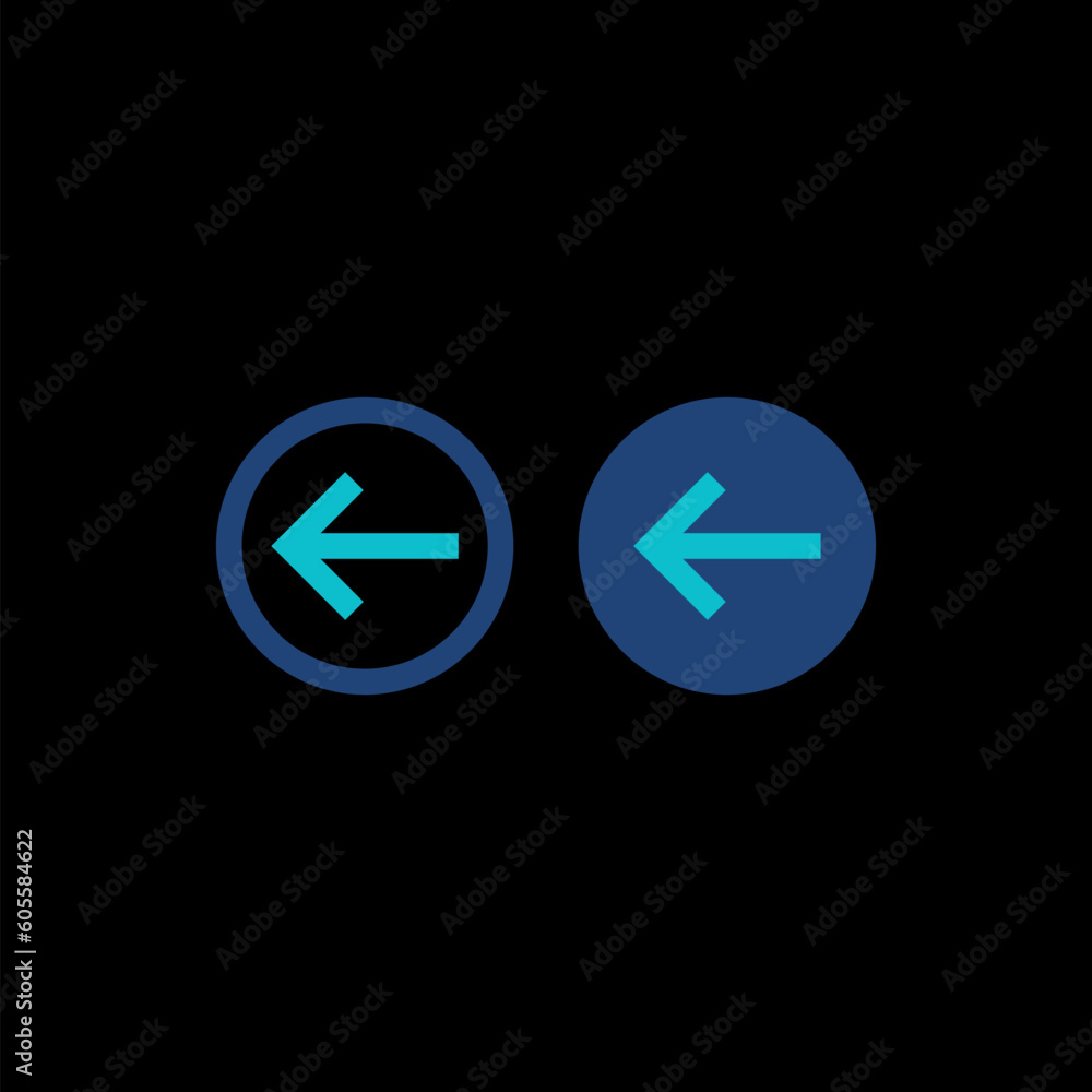 Backward icon isolated on black background Backward icon isolated on black background